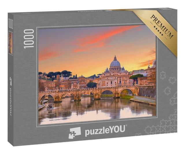 Puzzle 1000 Teile „Petersdom bei Sonnenuntergang, Rom, Italien“