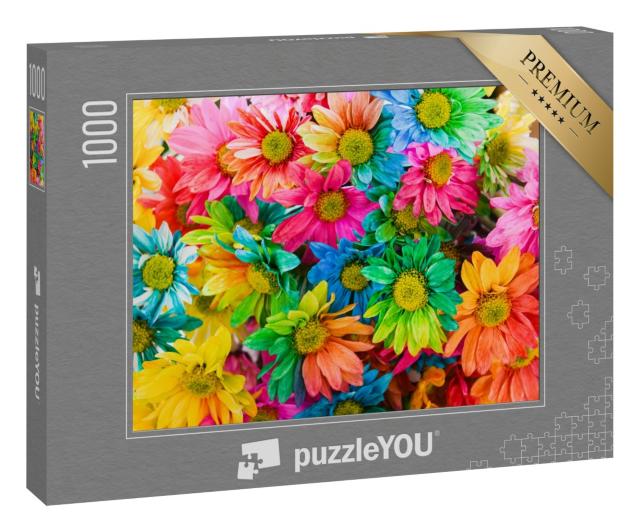 Puzzle 1000 Teile „Regenbogen-Gänseblümchen“