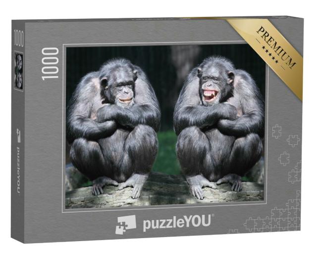 Puzzle 1000 Teile „Zwei Schimpansen haben Spaß“