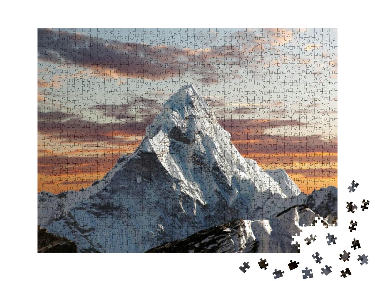 Puzzle 1000 Teile „Ama Dablam am Everest am Abend, Himalaya, Nepal“