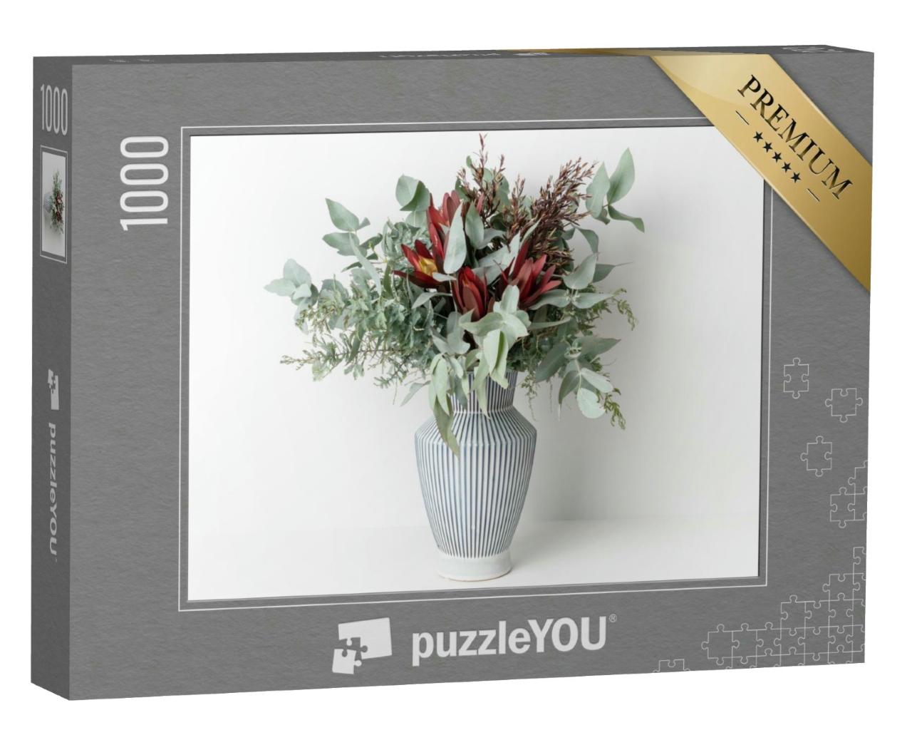 Puzzle 1000 Teile „Silvan Reds, Wattle-Laub und Eukalyptusblätter: australischer Blumenstrauß“
