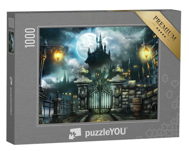 Puzzle 1000 Teile „Illustration: Halloween-Schloss“