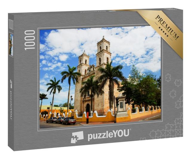 Puzzle 1000 Teile „Kathedrale San Servasio in Valladolid, Yucatan, Mexiko“