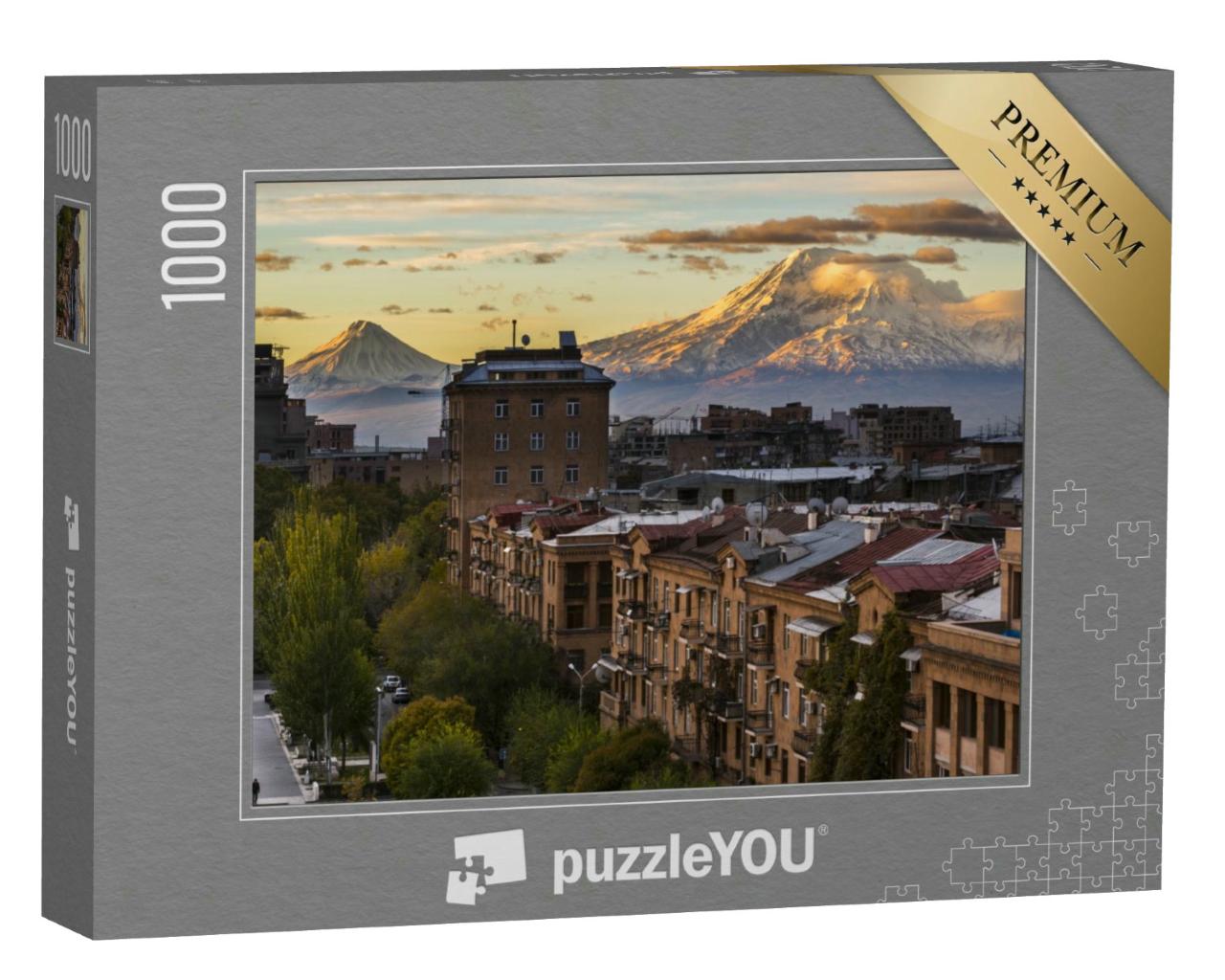 Puzzle 1000 Teile „Die Stadt Eriwan mit majestätischen Berg Ararat, Armenien“