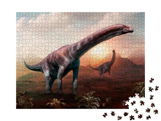 Puzzle 1000 Teile „Argentinosaurus, 3D Illustration“