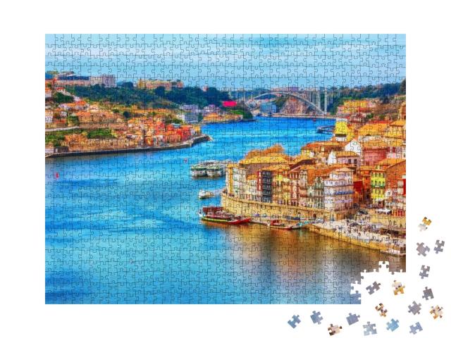 Puzzle 1000 Teile „Porto, wunderschöne Altstadt Ribeira“