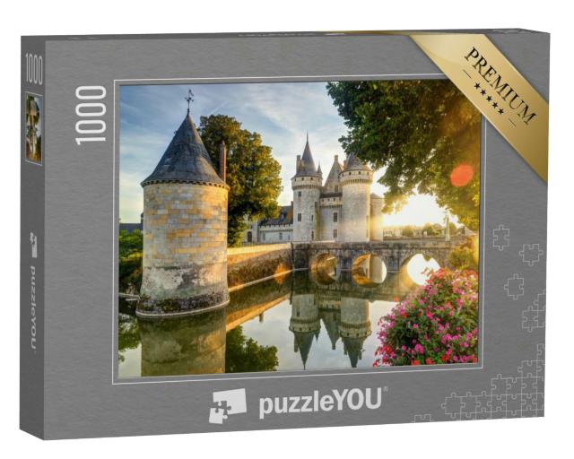Puzzle 1000 Teile „Frankreich: Chateau de Sully-sur-Loire im Licht des Sonnenuntergangs“