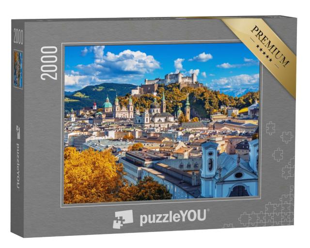 Puzzle 2000 Teile „Salzburger Skyline mit Festung Hohensalzburg im Herbst, Österreich“