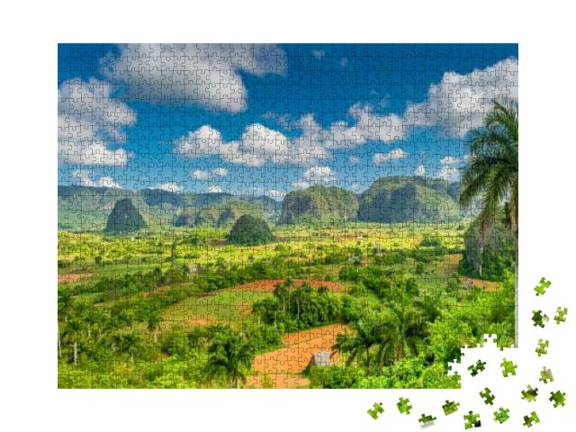 Puzzle 1000 Teile „Panorama der Viñales-Berge, Kuba“