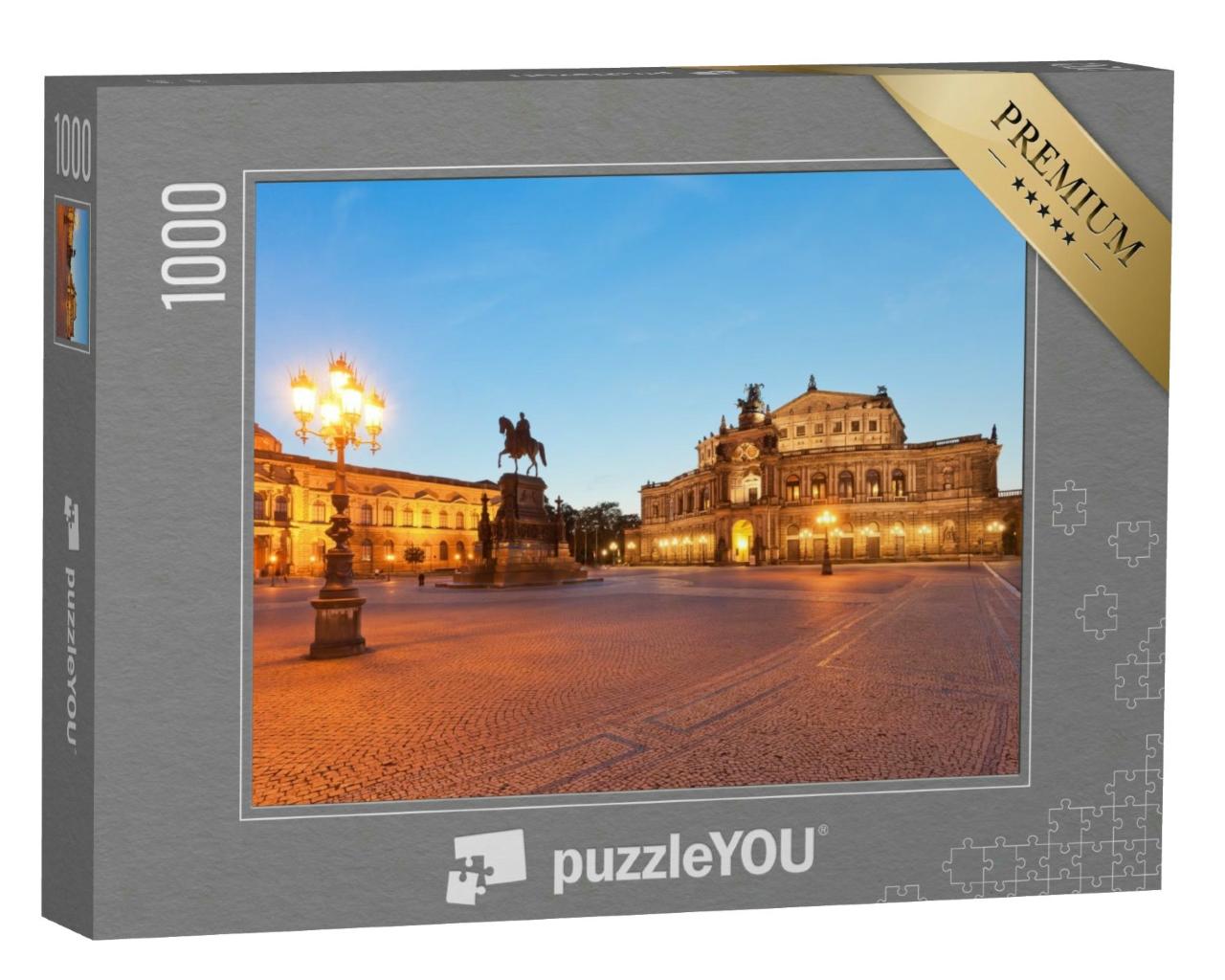 Puzzle 1000 Teile „Dresden: Semperoper in der Atmosphäre des Morgens“