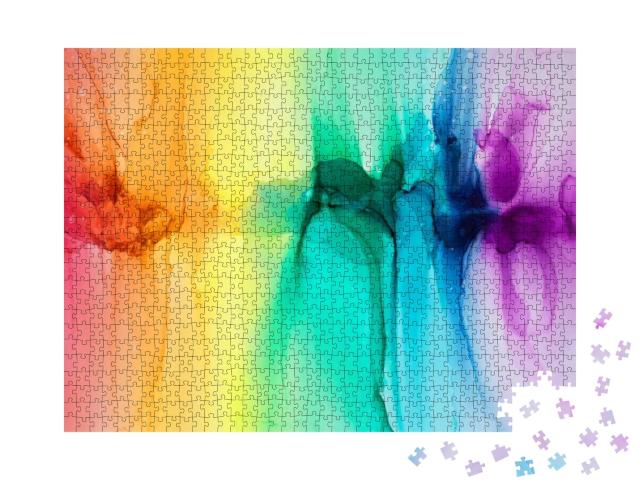 Puzzle 1000 Teile „Abstrakte Regenbogen: bunter Hintergrund“