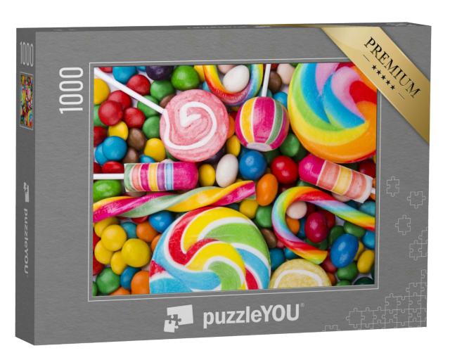 Puzzle 1000 Teile „Köstliche bunte Lutscher und Schokodrops“