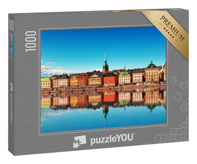 Puzzle 1000 Teile „Szenisches Sommerpanorama der Altstadt Gamla Stan, Stockholm, Schweden“