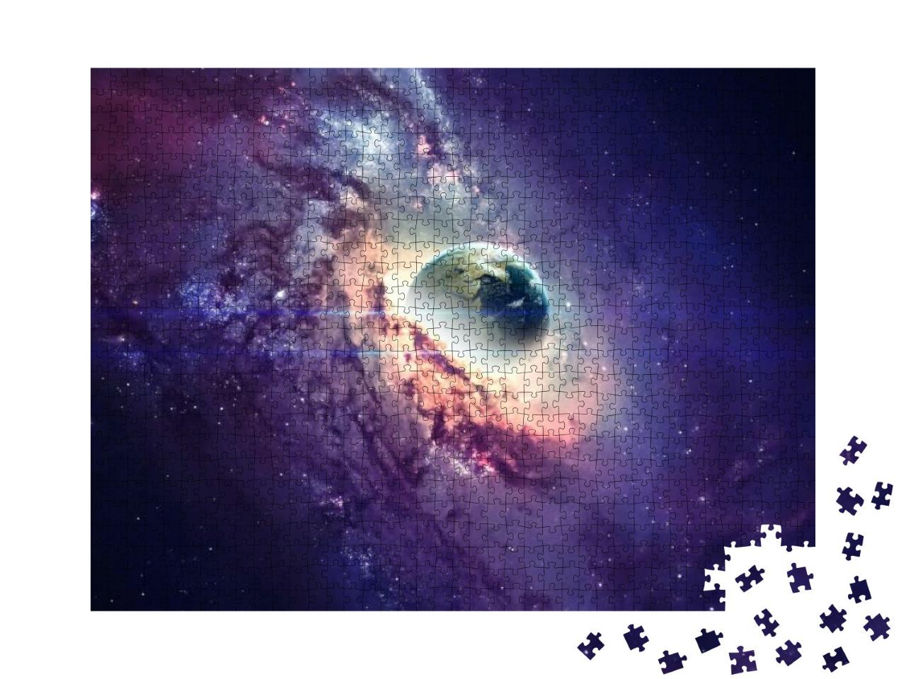 Puzzle 1000 Teile „Schwarzes Loch, Galaxie im Weltraum, Schönheit des Universums“