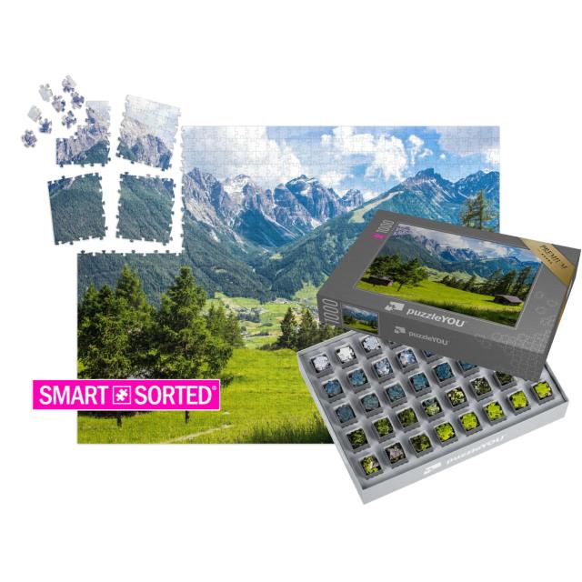 SMART SORTED® Puzzle 1000 Teile „Panoramablick ins Stubaital, Tirol, Österreich“