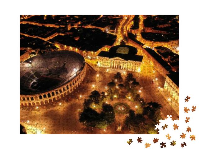 Puzzle 1000 Teile „Theater und Rathaus an der Piazza Bra in Verona, Lombardei, Italien“