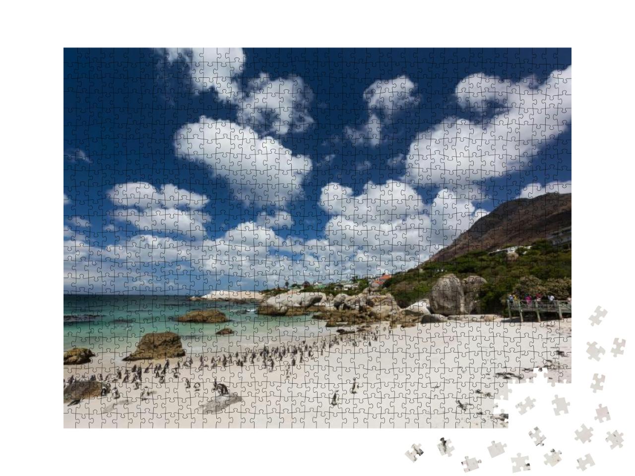 Puzzle 1000 Teile „Pinguine spazieren am Strand, Boulders Beach, Kapstadt, Südafrika“