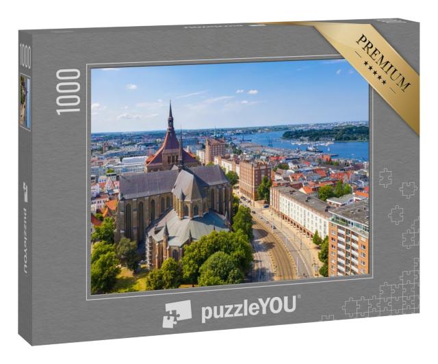 Puzzle 1000 Teile „Blick über Rostock, Deutschland“