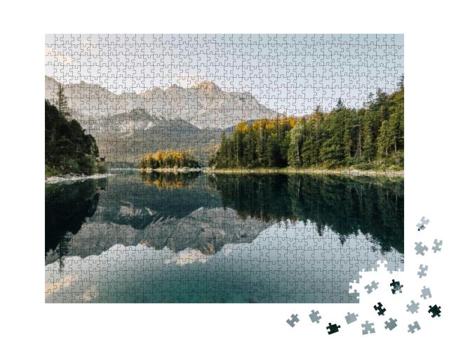 Puzzle 1000 Teile „Eibsee bei Grainau, Bayern, Deutschland“