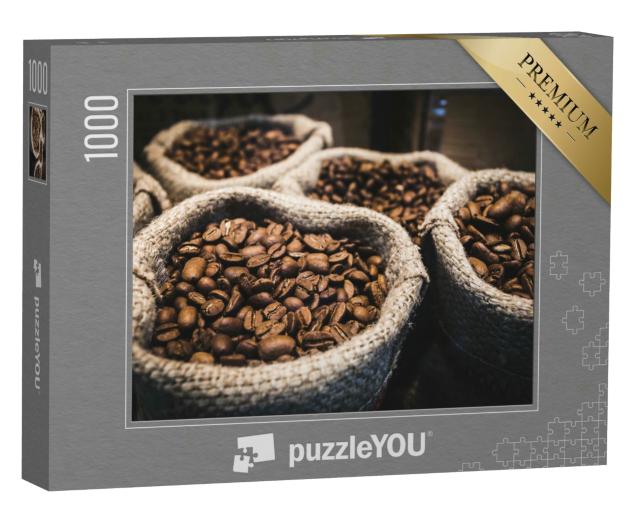 Puzzle 1000 Teile „Duftende Kaffeebohnen in Säcken“