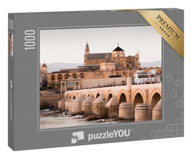 Puzzle 1000 Teile „Mezquia und römische Brücke in Córdoba, Spanien“