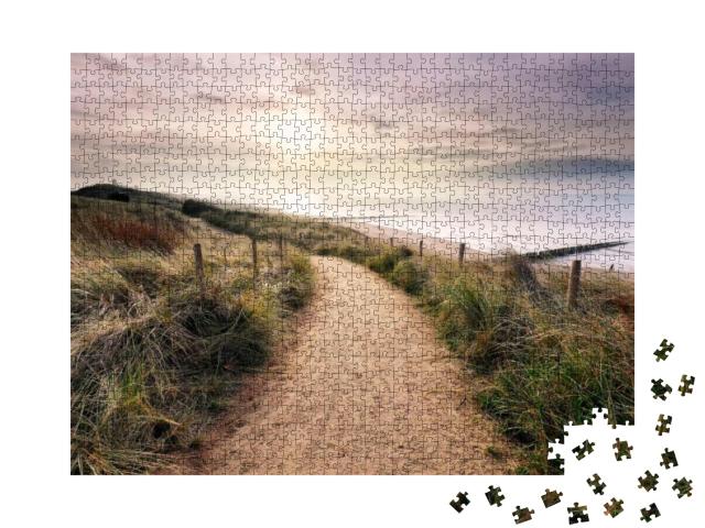Puzzle 1000 Teile „Weg auf der Düne mit Blick auf den Nordseestrand, Vlissingen“