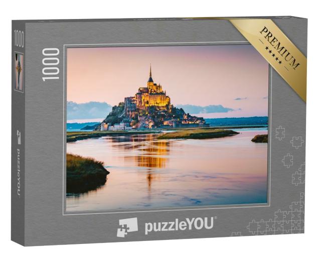 Puzzle 1000 Teile „Atemberaubender Blick auf die Gezeiteninsel Le Mont Saint-Michel in Nordfrankreich“