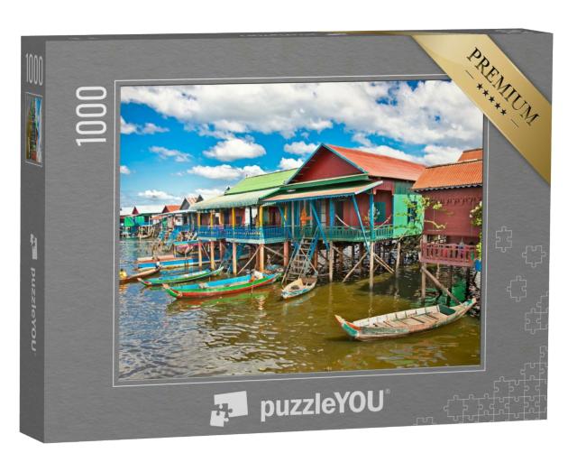 Puzzle 1000 Teile „Das schwimmende Dorf, Kambodscha“