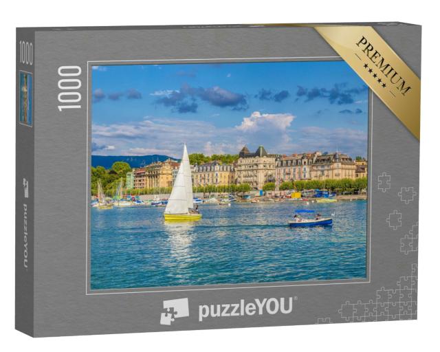 Puzzle 1000 Teile „Historisches Stadtzentrum von Genf und Genfer See, Schweiz“