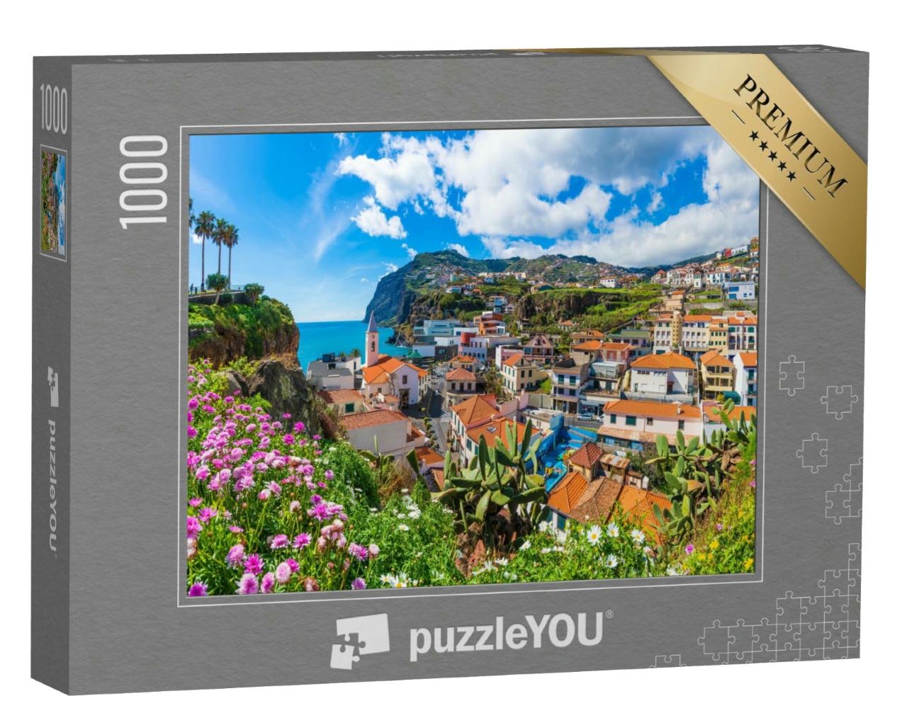 Puzzle 1000 Teile „Stadtbild-Panorama von Camara de Lobos, Madeira, Portugal“