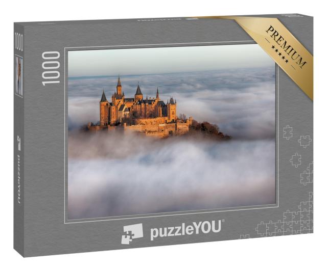 Puzzle 1000 Teile „Deutsche Burg Hohenzollern über den Wolken“