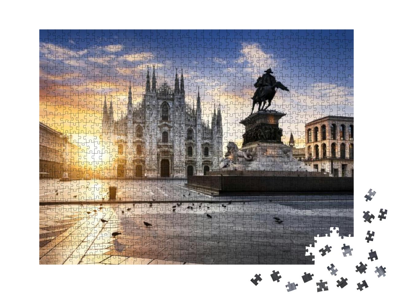 Puzzle 1000 Teile „Duomo bei Sonnenaufgang, Mailand, Europa“