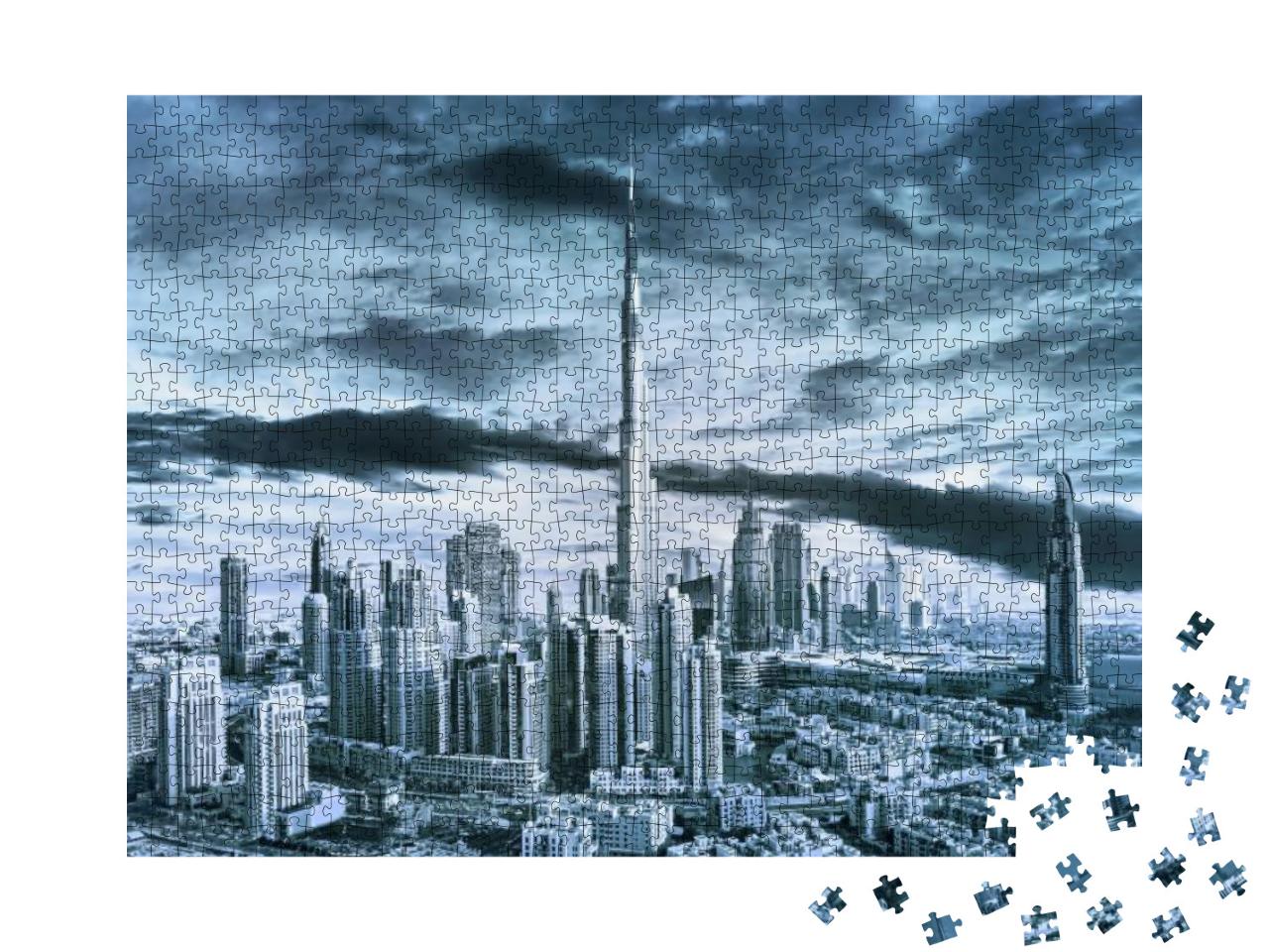 Puzzle 1000 Teile „Dubai Downtown Wolkenkratzer, Vereinigte Arabische Emirate“