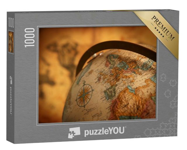 Puzzle 1000 Teile „Nahaufnahme von Europa auf einem Globus“