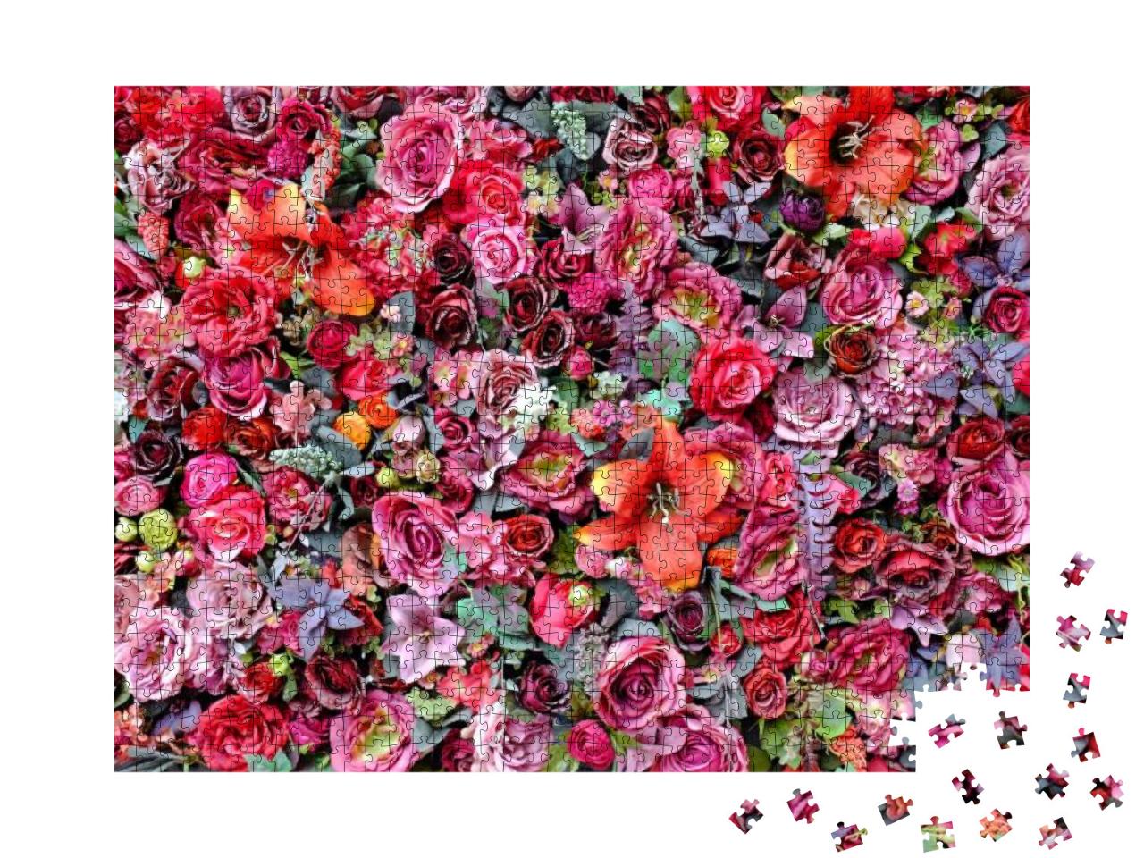 Puzzle 1000 Teile „Rosen und Lilien“