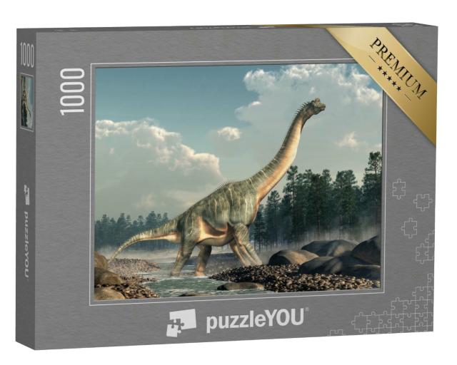 Puzzle 1000 Teile „3D-Rendering: Brachiosaurus, ein riesiger Sauropoden-Dinosaurier“