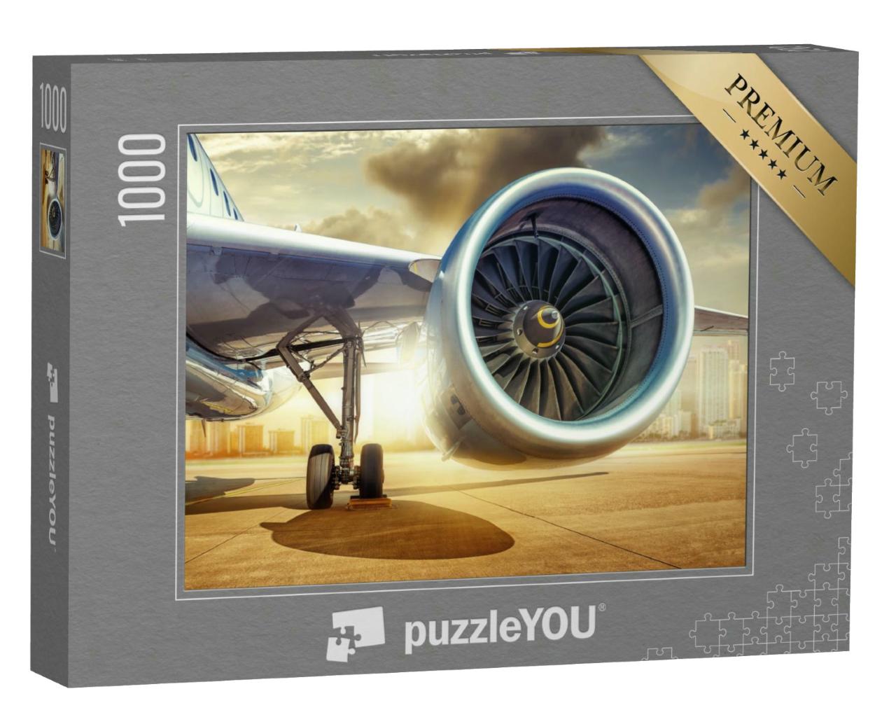 Puzzle 1000 Teile „Detailansicht: Triebwerk eines Verkehrsflugzeugs“