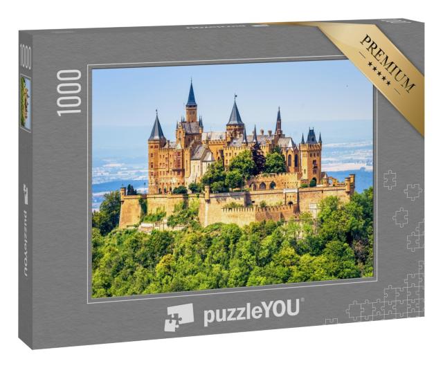 Puzzle 1000 Teile „Nahaufnahme: Burg Hohenzollern, Stuttgart, Deutschland, märchenhafte Burg“