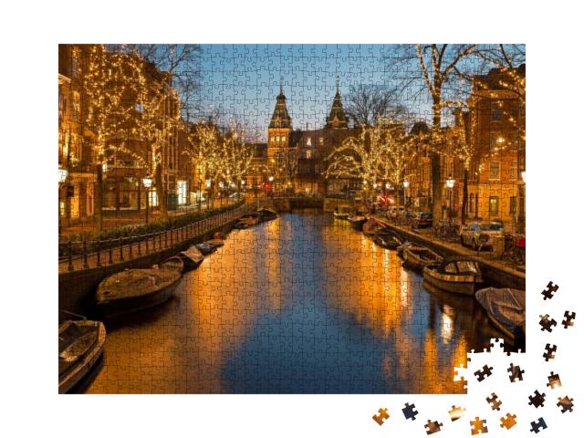 Puzzle 1000 Teile „Weihnachtszeit in Amsterdam“