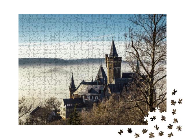 Puzzle 1000 Teile „Schloss Wernigerode im Nebel“
