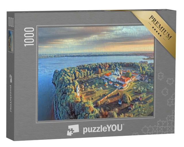 Puzzle 1000 Teile „im Stil von Paul-Cezanne - Kloster Pazaislis in Kaunas, Litauen - Puzzle-Kollektion Künstler & Gemälde“