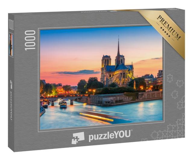 Puzzle 1000 Teile „Malerisches Stadtbild der Kathedrale von Notre Dame de Paris, Frankreich“