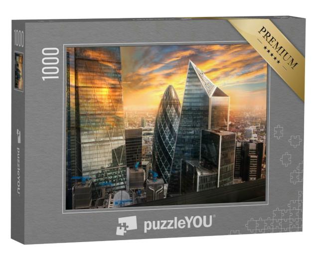 Puzzle 1000 Teile „Stadt London, Großbritannien, Skyline mit Blick auf das berühmte Bankenviertel“