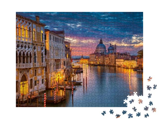 Puzzle 1000 Teile „Ruhige Abendstimmung auf dem Canale Grande, Venedig, Italien“