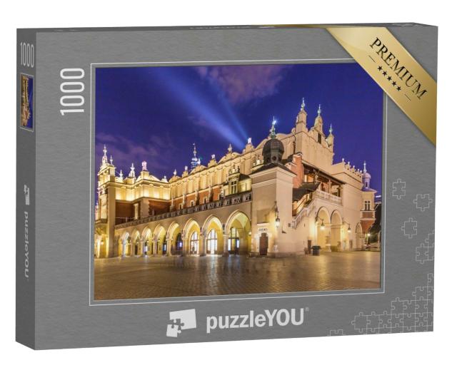 Puzzle 1000 Teile „Sukiennice auf dem Hauptmarkt bei Nacht, Krakau, Polen“