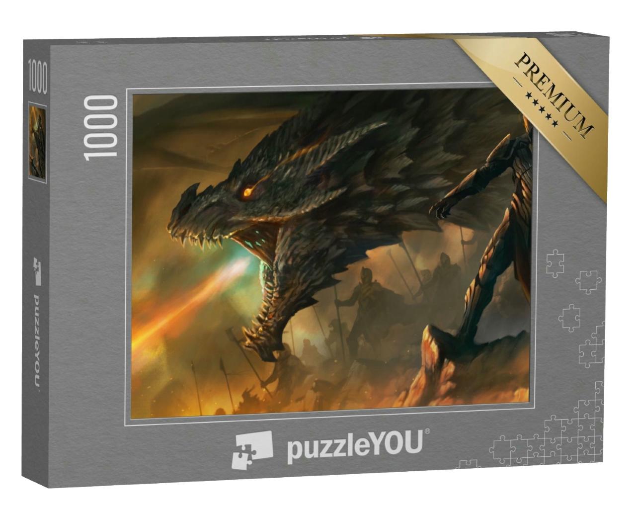 Puzzle 1000 Teile „Digitale Kunst: Der Meister der Drachen“