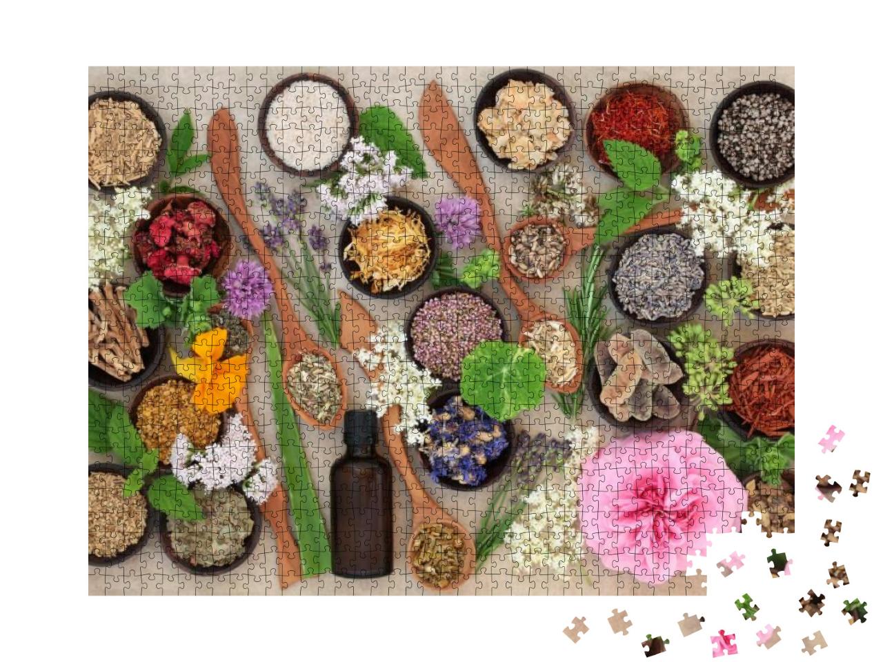 Puzzle 1000 Teile „Sortiment von getrockneten Blumen und Kräutern“