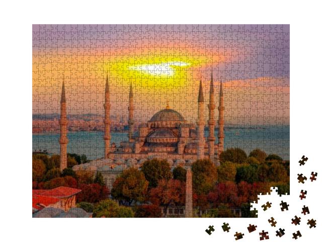Puzzle 1000 Teile „Die Blaue Moschee, Istanbul, Türkei.“