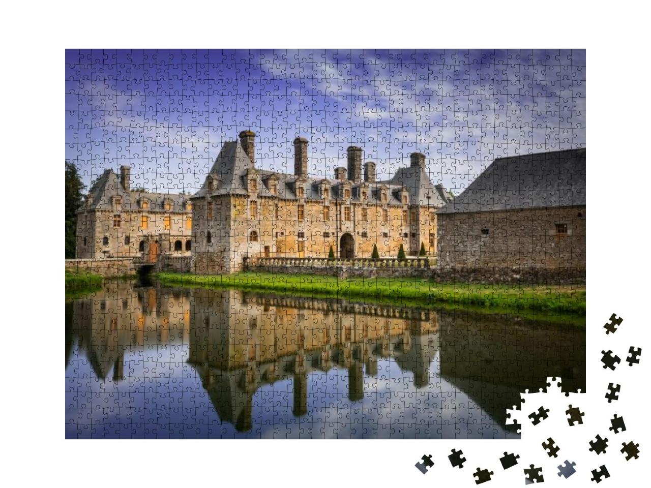 Puzzle 1000 Teile „Chateau le Rocher-portail in der Bretagne, Frankreich“