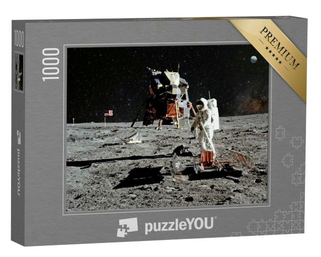 Puzzle 1000 Teile „Astronaut bei der Mondlandemission, NASA-Bildmaterial“